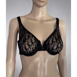 Vintage Christian Dior Bra by John Galliano Women’s Size 36B Black Lace Sheer
